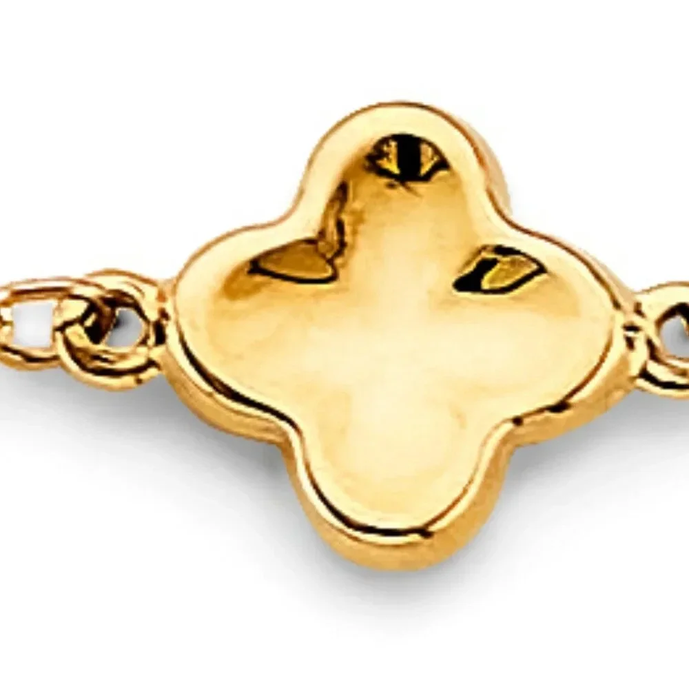 KIDS GIRLS 14K 3 COLOR GOLD FLOWER BALL Bracelet 5